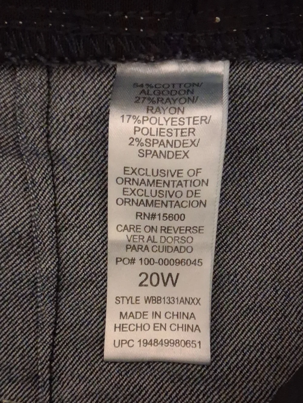 Democracy Navy Blue Jeans with Logo Tag Sz 20W - Picture 7 of 9